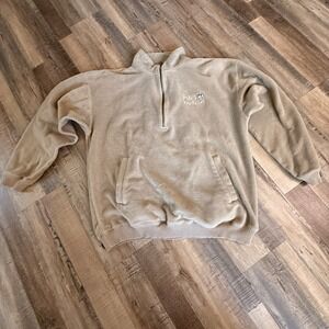 Vintage Big Dogs Quarter Zip Heavy Fleece Pullover Sz XL Mock Neck Dad Comfort